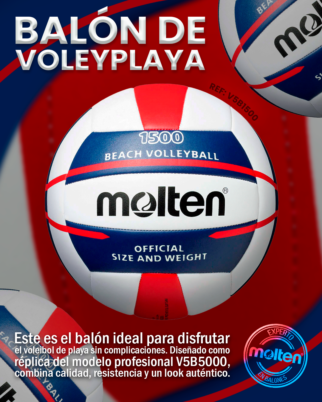 Balón de Voleyplaya Molten V5B1500