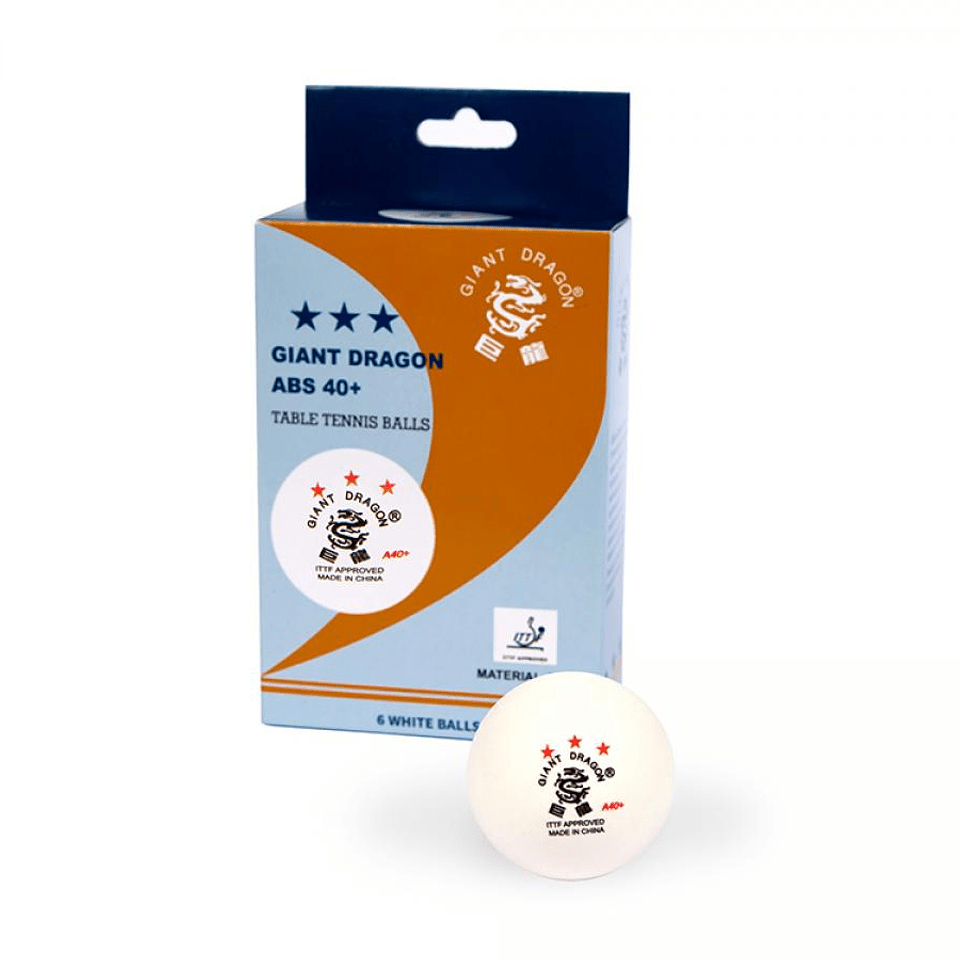 Bola Tenis Mesa GIANT DRAGON 3 Estrellas ITTF 6 Unidades GD63066