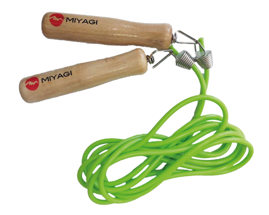 Cuerda Saltar Mango Madera original Miyagi Colombia M488 Verde